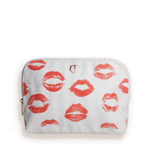 Borsa da trucco 1ST EDITION in tela con stampa a labbra
