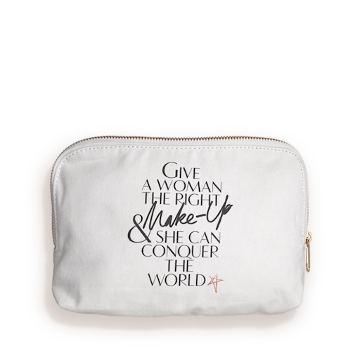 Borsa da trucco 1ST EDITION in tela con stampa a labbra